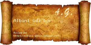 Albini Gábor névjegykártya